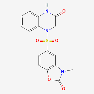 4-[(3-methyl-2-oxo-2,3-dihydro-1,3-benzoxazol-5-yl)sulfonyl]-3,4-dihydro-2(1H)-quinoxalinone