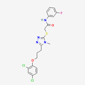 2-({5-[3-(2,4-dichlorophenoxy)propyl]-4-methyl-4H-1,2,4-triazol-3-yl}thio)-N-(3-fluorophenyl)acetamide