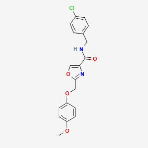 N-(4-chlorobenzyl)-2-[(4-methoxyphenoxy)methyl]-1,3-oxazole-4-carboxamide