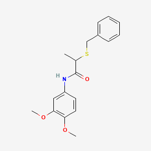 molecular formula C18H21NO3S B5189439 2-(benzylthio)-N-(3,4-dimethoxyphenyl)propanamide 