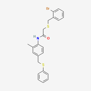 2-[(2-bromophenyl)methylsulfanyl]-N-[2-methyl-4-(phenylsulfanylmethyl)phenyl]acetamide