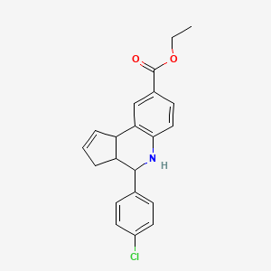 ethyl 4-(4-chlorophenyl)-3a,4,5,9b-tetrahydro-3H-cyclopenta[c]quinoline-8-carboxylate