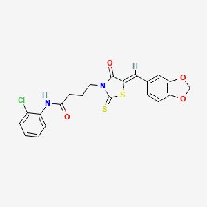 4-[5-(1,3-benzodioxol-5-ylmethylene)-4-oxo-2-thioxo-1,3-thiazolidin-3-yl]-N-(2-chlorophenyl)butanamide