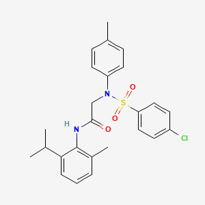 2-(N-(4-chlorophenyl)sulfonyl-4-methylanilino)-N-(2-methyl-6-propan-2-ylphenyl)acetamide