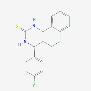 molecular formula C18H15ClN2S B5189771 4-(4-Chlorophenyl)-3,4,5,6-tetrahydrobenzo[h]quinazoline-2-thiol 