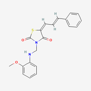 3-{[(2-methoxyphenyl)amino]methyl}-5-(3-phenyl-2-propen-1-ylidene)-1,3-thiazolidine-2,4-dione