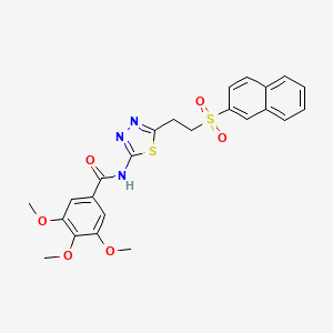 molecular formula C24H23N3O6S2 B5189898 3,4,5-trimethoxy-N-{5-[2-(2-naphthylsulfonyl)ethyl]-1,3,4-thiadiazol-2-yl}benzamide 