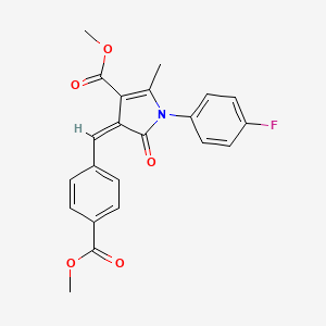 molecular formula C22H18FNO5 B5189953 methyl (4Z)-1-(4-fluorophenyl)-4-[(4-methoxycarbonylphenyl)methylidene]-2-methyl-5-oxopyrrole-3-carboxylate 