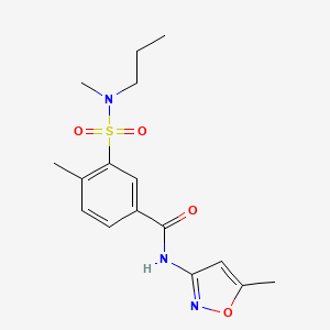 molecular formula C16H21N3O4S B5189992 4-methyl-N-(5-methyl-1,2-oxazol-3-yl)-3-[methyl(propyl)sulfamoyl]benzamide 