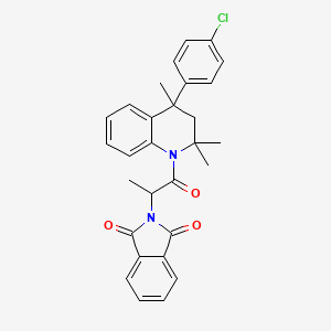 molecular formula C29H27ClN2O3 B5190025 2-{1-[4-(4-chlorophenyl)-2,2,4-trimethyl-3,4-dihydroquinolin-1(2H)-yl]-1-oxopropan-2-yl}-1H-isoindole-1,3(2H)-dione 