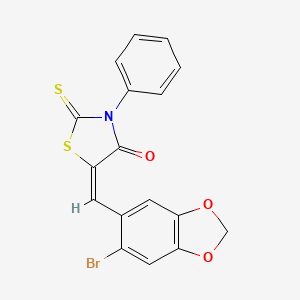 molecular formula C17H10BrNO3S2 B5190047 5-[(6-bromo-1,3-benzodioxol-5-yl)methylene]-3-phenyl-2-thioxo-1,3-thiazolidin-4-one 