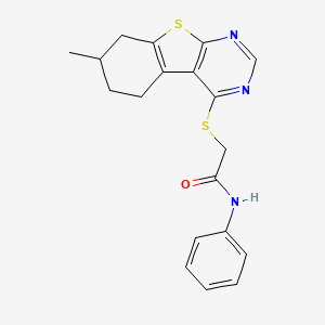 2-[(7-methyl-5,6,7,8-tetrahydro[1]benzothieno[2,3-d]pyrimidin-4-yl)thio]-N-phenylacetamide