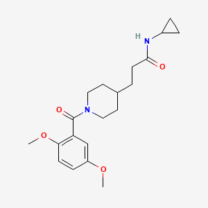 molecular formula C20H28N2O4 B5190079 N-cyclopropyl-3-[1-(2,5-dimethoxybenzoyl)piperidin-4-yl]propanamide 