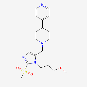 molecular formula C19H28N4O3S B5190089 4-(1-{[1-(3-methoxypropyl)-2-(methylsulfonyl)-1H-imidazol-5-yl]methyl}-4-piperidinyl)pyridine 