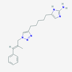 molecular formula C20H26N6 B519009 4-[5-[1-(2-Methyl-3-phenylallyl)-1H-1,2,3-triazole-4-yl]pentyl]-1H-imidazole-2-amine 