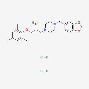 molecular formula C24H34Cl2N2O4 B5190100 1-[4-(1,3-benzodioxol-5-ylmethyl)-1-piperazinyl]-3-(mesityloxy)-2-propanol dihydrochloride 