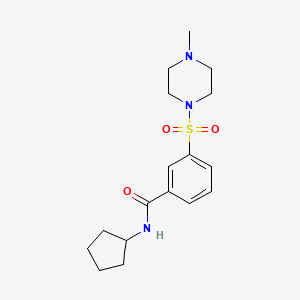 molecular formula C17H25N3O3S B5190135 N-cyclopentyl-3-[(4-methylpiperazin-1-yl)sulfonyl]benzamide 