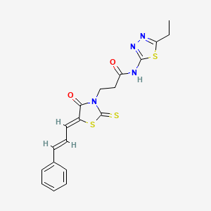 N-(5-ethyl-1,3,4-thiadiazol-2-yl)-3-[4-oxo-5-(3-phenyl-2-propen-1-ylidene)-2-thioxo-1,3-thiazolidin-3-yl]propanamide