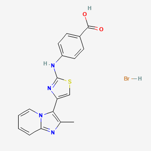 molecular formula C18H15BrN4O2S B5190159 4-[[4-(2-Methylimidazo[1,2-a]pyridin-3-yl)-1,3-thiazol-2-yl]amino]benzoic acid;hydrobromide 