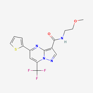 molecular formula C15H13F3N4O2S B5190165 N-(2-methoxyethyl)-5-(2-thienyl)-7-(trifluoromethyl)pyrazolo[1,5-a]pyrimidine-3-carboxamide 