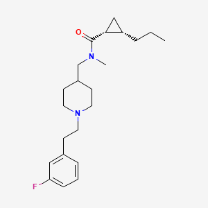 molecular formula C22H33FN2O B5190173 (1R*,2S*)-N-({1-[2-(3-fluorophenyl)ethyl]-4-piperidinyl}methyl)-N-methyl-2-propylcyclopropanecarboxamide 