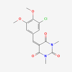 molecular formula C15H15ClN2O5 B5190257 5-(3-chloro-4,5-dimethoxybenzylidene)-1,3-dimethylpyrimidine-2,4,6(1H,3H,5H)-trione 