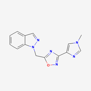 molecular formula C14H12N6O B5190296 5-(Indazol-1-ylmethyl)-3-(1-methylimidazol-4-yl)-1,2,4-oxadiazole 