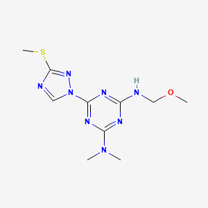 molecular formula C10H16N8OS B5190317 N'-(methoxymethyl)-N,N-dimethyl-6-[3-(methylthio)-1H-1,2,4-triazol-1-yl]-1,3,5-triazine-2,4-diamine 