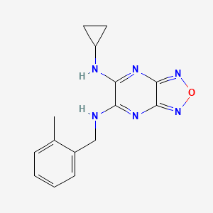 molecular formula C15H16N6O B5190343 5-N-cyclopropyl-6-N-[(2-methylphenyl)methyl]-[1,2,5]oxadiazolo[3,4-b]pyrazine-5,6-diamine 