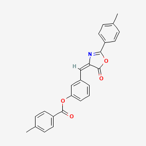 molecular formula C25H19NO4 B5190372 3-{[2-(4-methylphenyl)-5-oxo-1,3-oxazol-4(5H)-ylidene]methyl}phenyl 4-methylbenzoate 