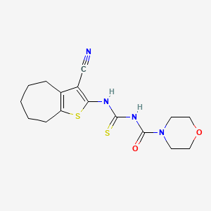 N-[(3-cyano-5,6,7,8-tetrahydro-4H-cyclohepta[b]thiophen-2-yl)carbamothioyl]morpholine-4-carboxamide