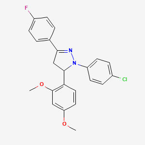 2-(4-Chlorophenyl)-3-(2,4-dimethoxyphenyl)-5-(4-fluorophenyl)-3,4-dihydropyrazole