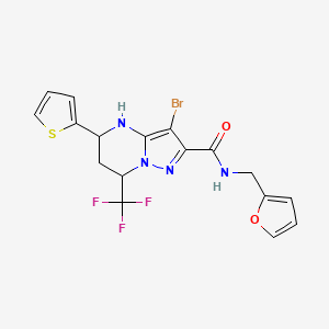 3-bromo-N-(furan-2-ylmethyl)-5-thiophen-2-yl-7-(trifluoromethyl)-4,5,6,7-tetrahydropyrazolo[1,5-a]pyrimidine-2-carboxamide