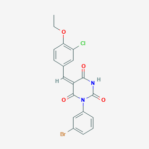 (5E)-1-(3-bromophenyl)-5-(3-chloro-4-ethoxybenzylidene)pyrimidine-2,4,6(1H,3H,5H)-trione