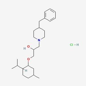 1-(4-Benzylpiperidin-1-yl)-3-(5-methyl-2-propan-2-ylcyclohexyl)oxypropan-2-ol;hydrochloride