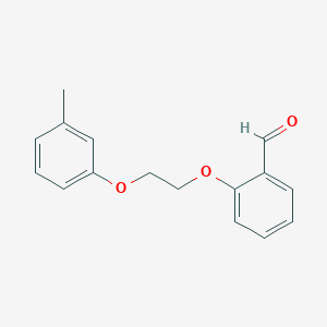 molecular formula C16H16O3 B5190511 2-[2-(3-methylphenoxy)ethoxy]benzaldehyde 