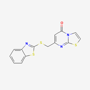 7-[(1,3-benzothiazol-2-ylsulfanyl)methyl]-5H-[1,3]thiazolo[3,2-a]pyrimidin-5-one