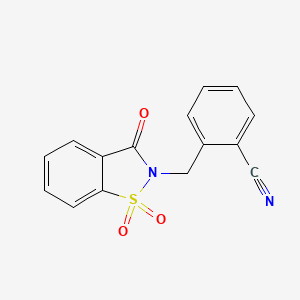 2-[(1,1,3-Trioxo-1,2-benzothiazol-2-yl)methyl]benzonitrile