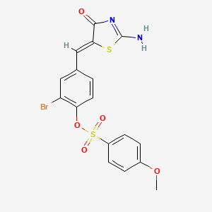 2-BROMO-4-[(2-IMINO-4-OXO-1,3-THIAZOLAN-5-YLIDEN)METHYL]PHENYL 4-METHOXY-1-BENZENESULFONATE