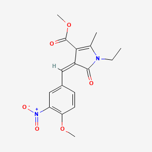 methyl (4Z)-1-ethyl-4-[(4-methoxy-3-nitrophenyl)methylidene]-2-methyl-5-oxopyrrole-3-carboxylate