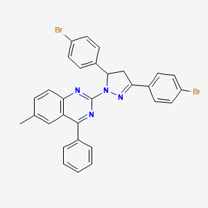 2-[3,5-bis(4-bromophenyl)-4,5-dihydro-1H-pyrazol-1-yl]-6-methyl-4-phenylquinazoline