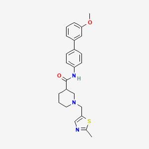 N-[4-(3-methoxyphenyl)phenyl]-1-[(2-methyl-1,3-thiazol-5-yl)methyl]piperidine-3-carboxamide