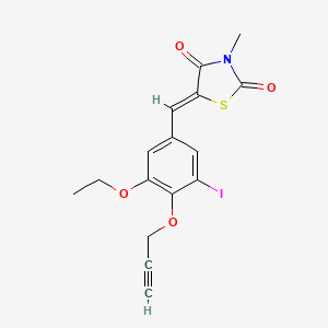 (5Z)-5-[3-ethoxy-5-iodo-4-(prop-2-yn-1-yloxy)benzylidene]-3-methyl-1,3-thiazolidine-2,4-dione