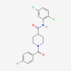 molecular formula C19H17Cl2FN2O2 B5191153 N-(2,5-dichlorophenyl)-1-[(4-fluorophenyl)carbonyl]piperidine-4-carboxamide 