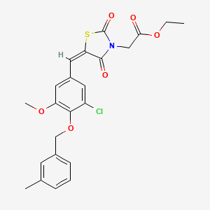 ethyl [(5E)-5-{3-chloro-5-methoxy-4-[(3-methylbenzyl)oxy]benzylidene}-2,4-dioxo-1,3-thiazolidin-3-yl]acetate