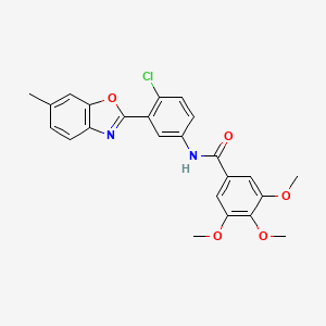 molecular formula C24H21ClN2O5 B5191195 N-[4-chloro-3-(6-methyl-1,3-benzoxazol-2-yl)phenyl]-3,4,5-trimethoxybenzamide 