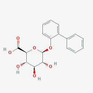 molecular formula C₁₈H₁₈O₇ B051912 beta-D-Glucopyranosiduronic acid, (1,1'-biphenyl)-2-yl CAS No. 31016-74-7