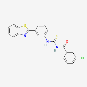 N-{[3-(1,3-benzothiazol-2-yl)phenyl]carbamothioyl}-3-chlorobenzamide