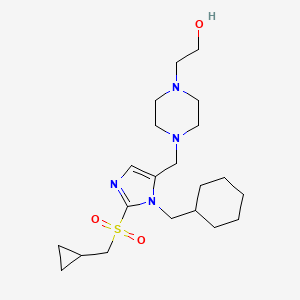 2-[4-({1-(cyclohexylmethyl)-2-[(cyclopropylmethyl)sulfonyl]-1H-imidazol-5-yl}methyl)-1-piperazinyl]ethanol