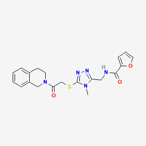 molecular formula C20H21N5O3S B5191260 N-[(5-{[2-(3,4-dihydro-2(1H)-isoquinolinyl)-2-oxoethyl]thio}-4-methyl-4H-1,2,4-triazol-3-yl)methyl]-2-furamide 